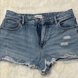 PacSun Light Blue Distressed Denim Cutoff Shorts